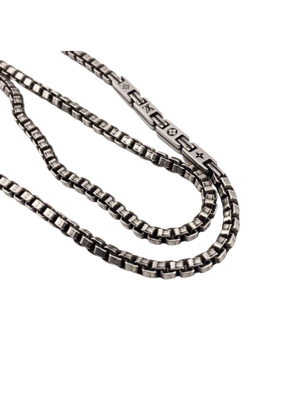 Louis Vuitton Necklace LV Tailor 925 Sterling Silver Black Antique